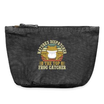 Frog Catcher Dispatcher Frog - Vintage Reißverschluss-Täschchen (18 x 21 cm) - Vintage Schwarz - Vorne