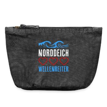 North Sea Holiday NORDDEICH SURFER FUNNY - Vintage Zip Pouch 18 x 21 cm - vintage black - Front