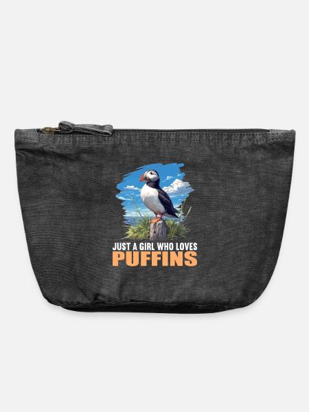 Puffin Papageientaucher - Vintage Reißverschluss-Täschchen (18 x 21 cm) - Vintage Schwarz