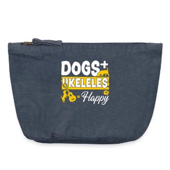 Hawaiian Ukulele Uke Dogs + - Vintage Reißverschluss-Täschchen (18 x 21 cm) - Vintage Denim - Vorne