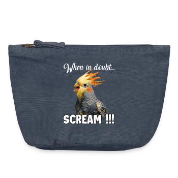Creative Gifts Cockatoo Holder and Cockatiel - Vintage Zip Pouch 18 x 21 cm - vintage denim - Front