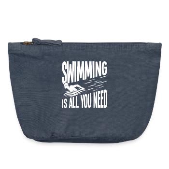 Schwimmen ist alles, was du brauchst - Vintage Reißverschluss-Täschchen (18 x 21 cm) - Vintage Denim - Vorne