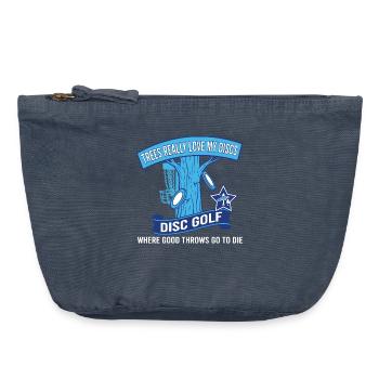 Bäume lieben meine Disc-Golf-Würfe wirklich - Vintage Reißverschluss-Täschchen (18 x 21 cm) - Vintage Denim - Vorne