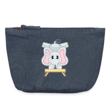 Elefant Workout Gymnastik Fitness - Vintage Reißverschluss-Täschchen (18 x 21 cm) - Vintage Denim - Vorne