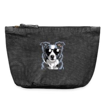 Border Collie - Vintage Zip Pouch 18 x 21 cm - vintage black - Front