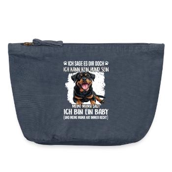 Cadeau pour la propriétaire de rottweiler Maman du rottweiler - Pochette zippée vintage 18 x 21 cm - vintage bleu jeans - Devant