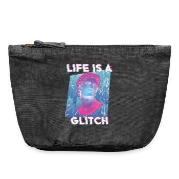 80er Retro Streetwear Vaporwave Vintage Ästhetik - Vintage Reißverschluss-Täschchen (18 x 21 cm) - Vintage Schwarz - Vorne