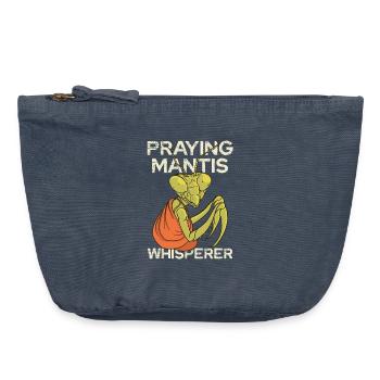 Mantide im Gebet – Flüsterer - Vintage Reißverschluss-Täschchen (18 x 21 cm) - Vintage Denim - Vorne