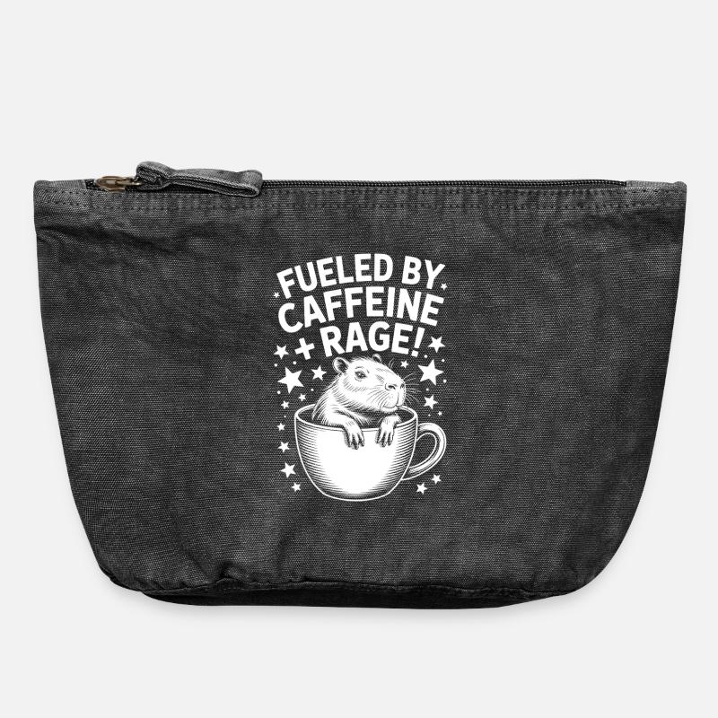 Coffee Sayings Caffeine Funny Coffee Gift - Vintage Zip Pouch 18 x 21 cm - vintage black