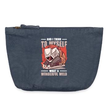 Schweißer Spruch Geschenke Für Metallbauer  - Vintage Reißverschluss-Täschchen (18 x 21 cm) - Vintage Denim - Vorne