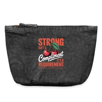 Women's Day Strong Isn't A Compliment - Vintage Zip Pouch 18 x 21 cm - vintage black - Front