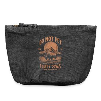 Les bisons vintage ne caressent pas les vaches duveteuses Bizons drôles - Pochette zippée vintage 18 x 21 cm - noir vintage - Devant