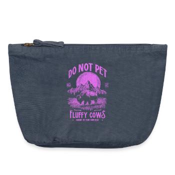 Les bisons vintage ne caressent pas les vaches duveteuses Bizons drôles - Pochette zippée vintage 18 x 21 cm - vintage bleu jeans - Devant