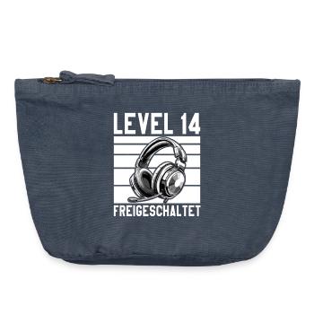 14. Geburtstag Junge Mädchen Teenager Level 14 - Vintage Reißverschluss-Täschchen (18 x 21 cm) - Vintage Denim - Vorne