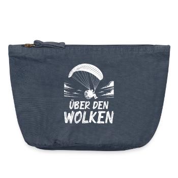 Gleitschirmflieger ÜBER DEN WOLKEN Lustiges - Vintage Reißverschluss-Täschchen (18 x 21 cm) - Vintage Denim - Vorne