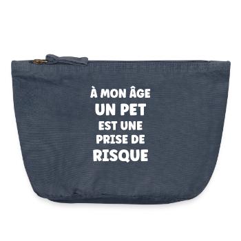 Âge et Risque Un Pet - Pochette zippée vintage 18 x 21 cm - vintage bleu jeans - Devant