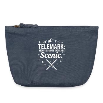 Telemark Ski Funny Scenic Squats - Vintage Reißverschluss-Täschchen (18 x 21 cm) - Vintage Denim - Vorne
