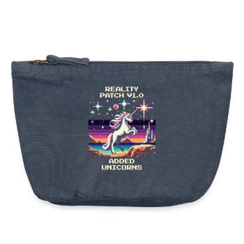 Reality Patch 1.0 | Unicorns added - Vintage Zip Pouch 18 x 21 cm - vintage denim - Front