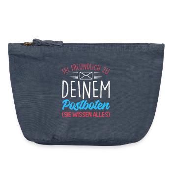 Facteur SOIS GENTIL AVEC TON FACTEUR - Pochette zippée vintage 18 x 21 cm - vintage bleu jeans - Devant