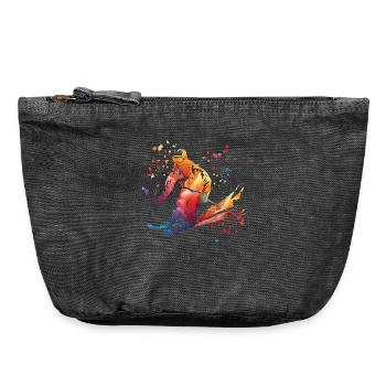 Ski alpin Sports d’hiver Ski nordique - Pochette zippée vintage 18 x 21 cm - noir vintage - Devant