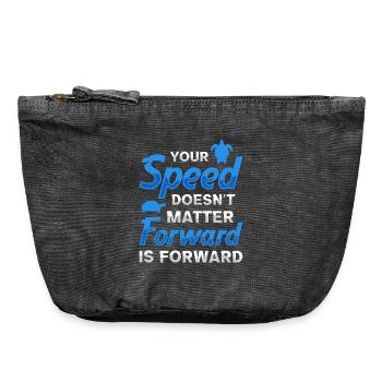 Forward is Forward Motivational Turtle Quote Art - Vintage Zip Pouch 18 x 21 cm - vintage black - Front