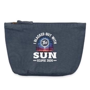 Solar eclipse 2026, August 12 - Vintage Zip Pouch 18 x 21 cm - vintage denim - Front