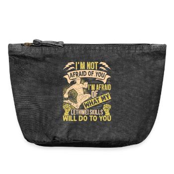 Burmese Boxer Lethwei Instructor Training Myanmar - Vintage Zip Pouch 18 x 21 cm - vintage black - Front