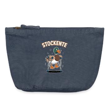  Stockente Lustiger Wortwitz Ente Mit Kruecken - Vintage Reißverschluss-Täschchen (18 x 21 cm) - Vintage Denim - Vorne