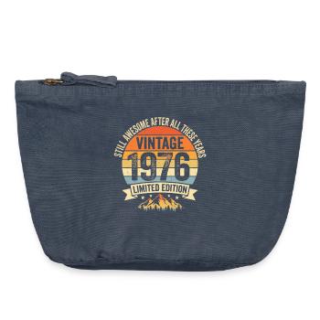 Design rétro vintage de 1976 - Pochette zippée vintage 18 x 21 cm - vintage bleu jeans - Devant