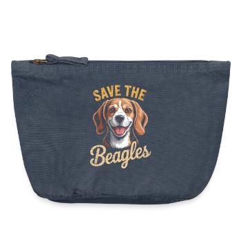 Save the Beagles Beagle Rettungsabschlag - Vintage Reißverschluss-Täschchen (18 x 21 cm) - Vintage Denim - Vorne