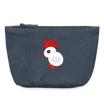 Poulet poussin poulet poulet Enfants de Pâques bébé - Pochette zippée vintage 18 x 21 cm - vintage bleu jeans - Devant