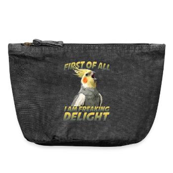 Cockatiel Bird Humor Cockatiel Parrot Bird - Vintage Zip Pouch 18 x 21 cm - vintage black - Front