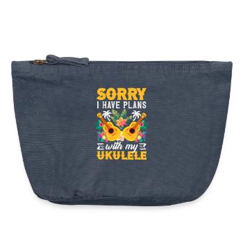 Désolé, j’ai des plans avec mon ukulélé Hawaii Musiker - Pochette zippée vintage 18 x 21 cm - vintage bleu jeans - Devant