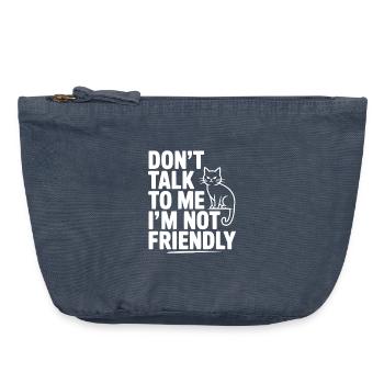 Don't Talk To Me I'm Not Friendly - Vintage Zip Pouch 18 x 21 cm - vintage denim - Front