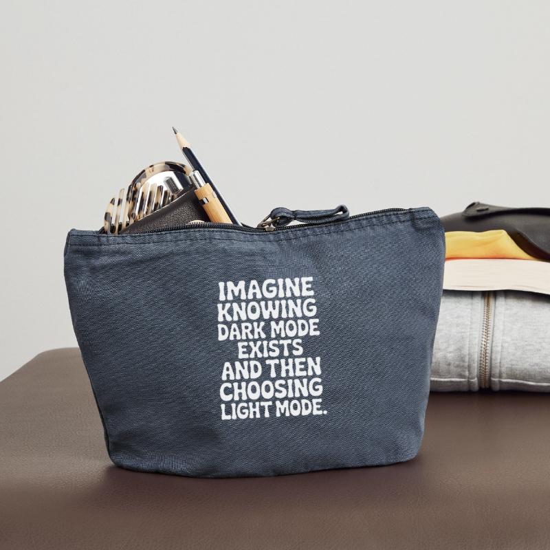 Le mode sombre existe Programmeur IT Nerd Coder Office Pochette zippée vintage 18 x 21 cm