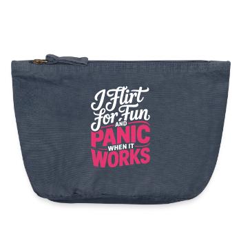 I Flirt For Fun Dating Flirt Anmachspruch Single - Vintage Zip Pouch 18 x 21 cm - vintage denim - Front