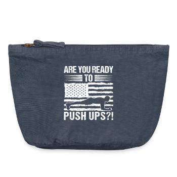 Les accros à la salle de sport prêts à faire des pompes Calisthenics Fitness - Pochette zippée vintage 18 x 21 cm - vintage bleu jeans - Devant
