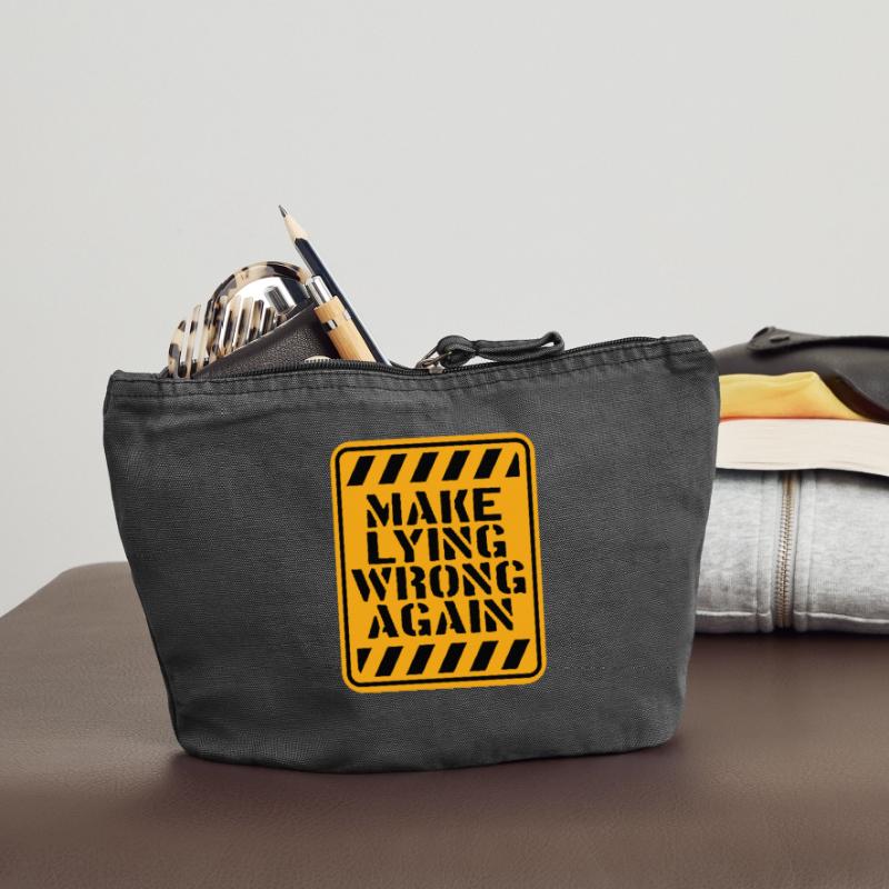 Make Lying Wrong Again Political Statement Logo Vintage Zip Pouch 18 x 21 cm