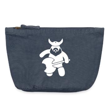 Wikinger mit großer Axt - Vintage Reißverschluss-Täschchen (18 x 21 cm) - Vintage Denim - Vorne