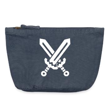 Pixel Swords 8-Bit Retro - Vintage Zip Pouch 18 x 21 cm - vintage denim - Front