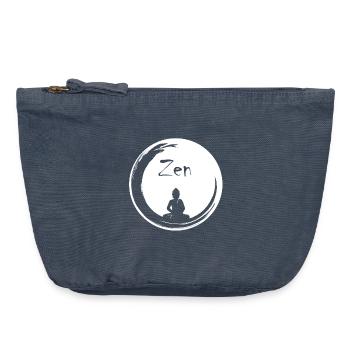 Bulle zen - Pochette zippée vintage 18 x 21 cm - vintage bleu jeans - Devant