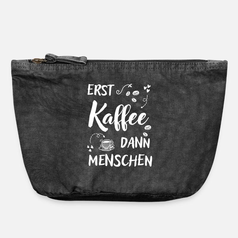 D’abord le café, puis les gens disent que c’est du café - Pochette zippée vintage 18 x 21 cm - noir vintage