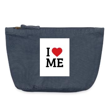 I Love Me Herz – Selbstliebe - Vintage Reißverschluss-Täschchen (18 x 21 cm) - Vintage Denim - Vorne