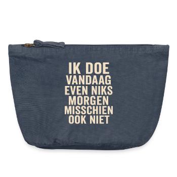 Heute nichts, vielleicht morgen - Vintage Reißverschluss-Täschchen (18 x 21 cm) - Vintage Denim - Vorne
