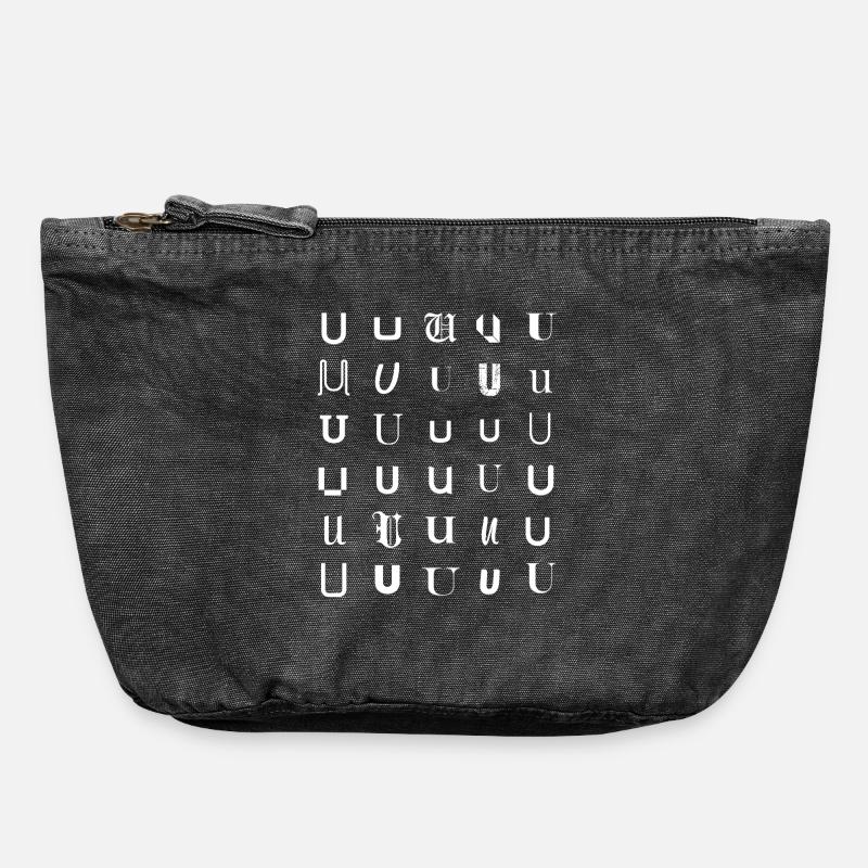 U Typeface Mosaic Pattern - Vintage Zip Pouch 18 x 21 cm - vintage black
