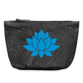 Blue Lotus Ornament - Vintage Zip Pouch 18 x 21 cm - vintage black - Front