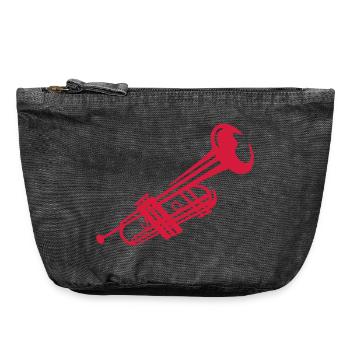 trompete musiker - Vintage Reißverschluss-Täschchen (18 x 21 cm) - Vintage Schwarz - Vorne