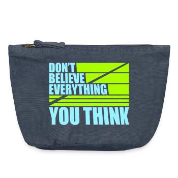 Don't Believe Everything You Think Spruch Weisheit - Vintage Reißverschluss-Täschchen (18 x 21 cm) - Vintage Denim - Vorne