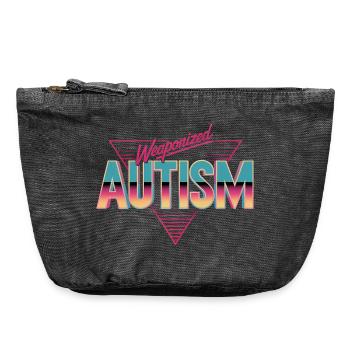 Weaponized Autism - Funny Gen Alpha Memes - Vintage Zip Pouch 18 x 21 cm - vintage black - Front