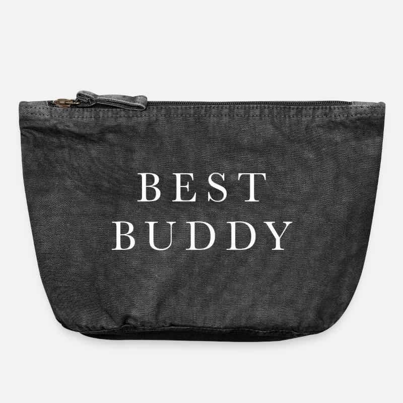 Meilleur Buddy White - Pochette zippée vintage 18 x 21 cm - noir vintage